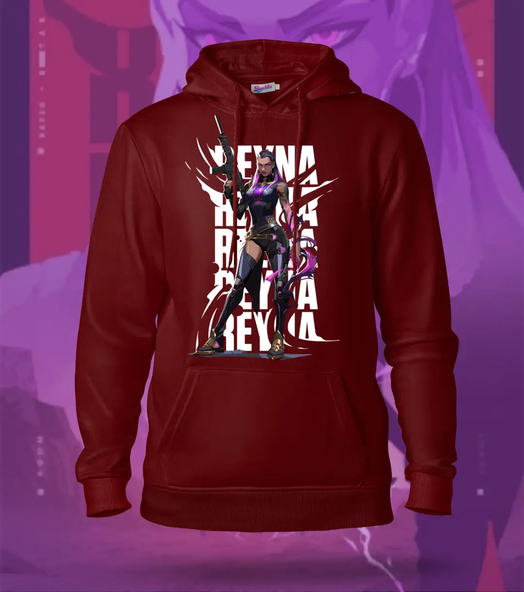 Reyna | Valorant – Empress of Shadows Regular Hoodie - Front (Single Print) / Maroon / XS - Valorant