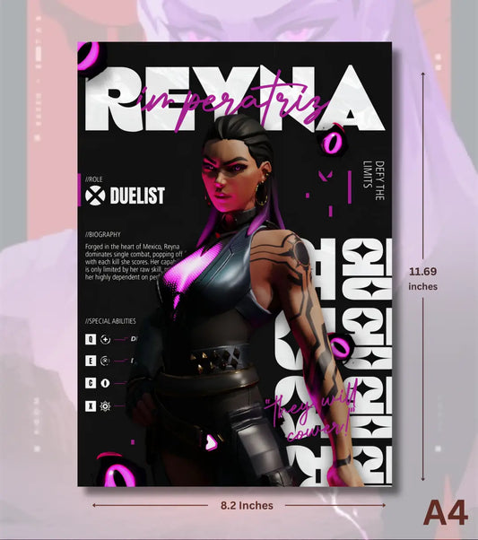 Reyna Valorant Poster – Empress Energy Wall Art | Own the Room in Style - A4 - Valorant