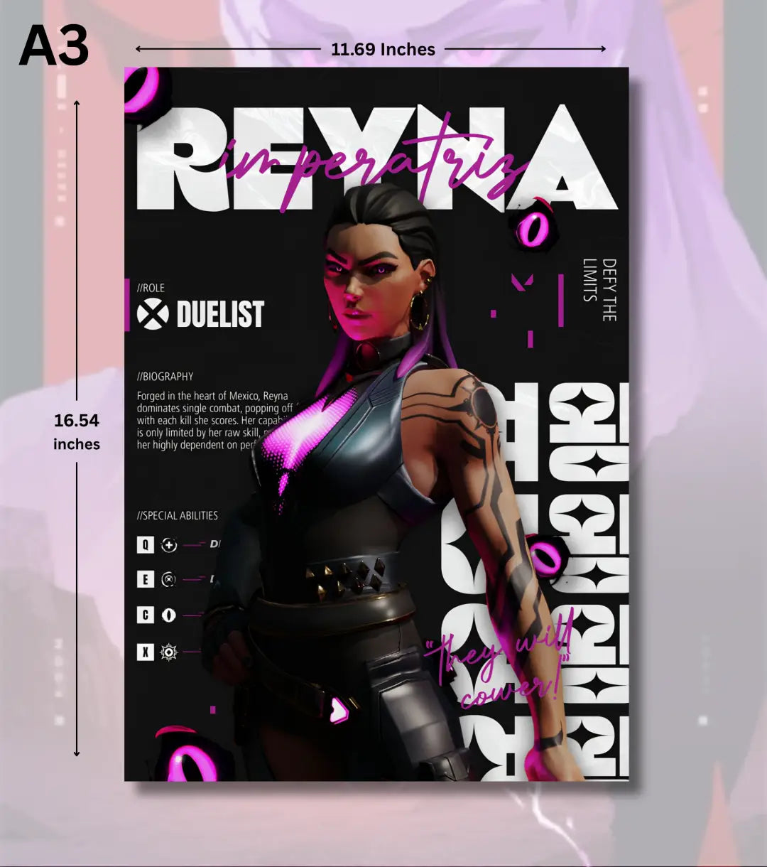 Reyna Valorant Poster – Empress Energy Wall Art | Own the Room in Style - A3 - Valorant