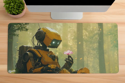 Robot with Flower Mousepad - XL 80 x 33 Cm