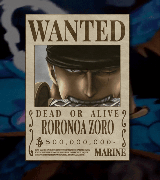 Roronoa Zoro – One Piece Wanted Poster - A4 / Unframed - One Piece