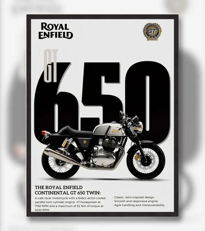 Royal Enfield Continental GT 650 Poster - A4 / Black Frame - Automotive