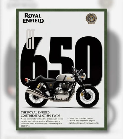 Royal Enfield Continental GT 650 Poster - A4 / Bottle Green - Automotive