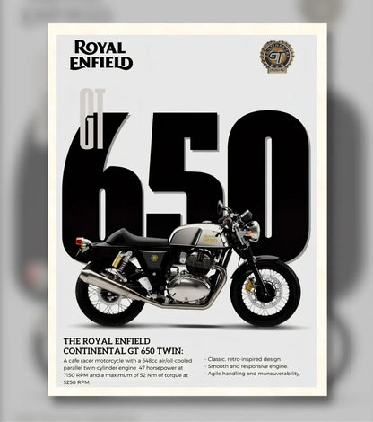 Royal Enfield Continental GT 650 Poster - A4 / Unframed - Automotive