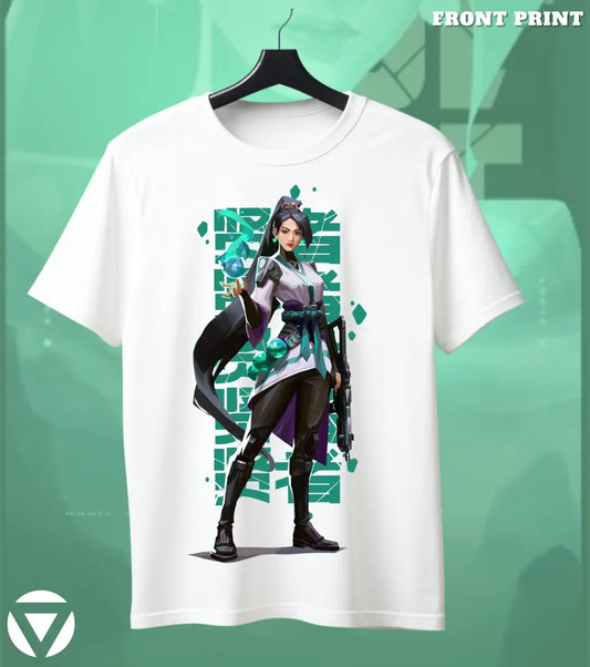 Sage - Guardian Calm Valorant T Shirt | Heal & Dominate Tee - Front Only / White / S - Valorant