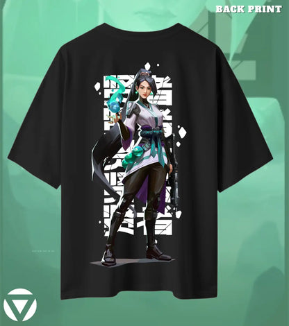 Sage – Guardian Spirit Valorant Oversized T Shirt | Built for Big Plays - Black / XS / 180GSM - Valorant