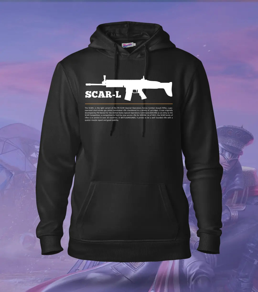 SCAR-L Combat Hoodie – Winter Gaming Gear BGMI | 300 GSM Brushed Fleece - Black / XS / Regular - BGMI/PUBG