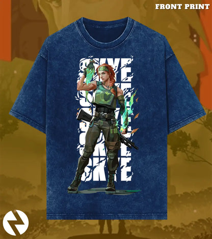 Skye – Nature’s Resolve Valorant Acid Wash Tee | Bold Gamer Streetwear - Valorant