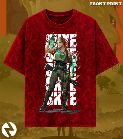 Skye – Nature’s Resolve Valorant Acid Wash Tee | Bold Gamer Streetwear - Valorant