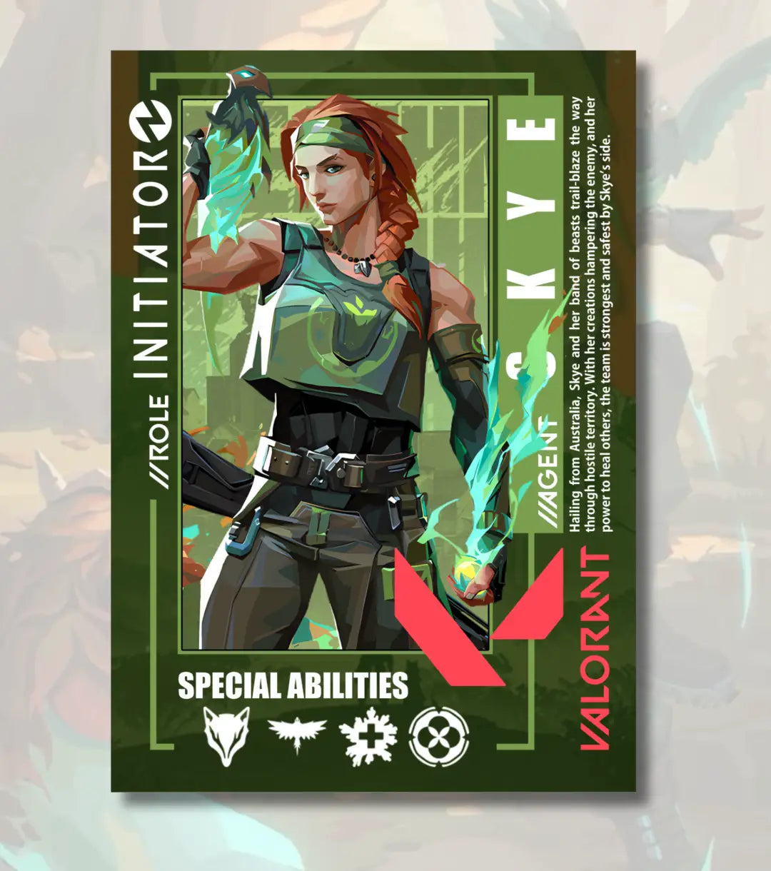 Skye Valorant Poster – Nature’s Guardian Wall Art | Fresh Energy for Gamer Spaces - A4 / Unframed - Valorant