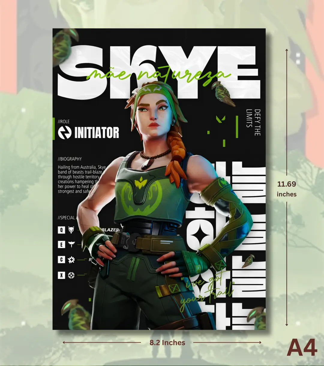Skye Valorant Poster – Nature’s Guardian Wall Art | Fresh Energy for Gamer Spaces - A4 - Valorant
