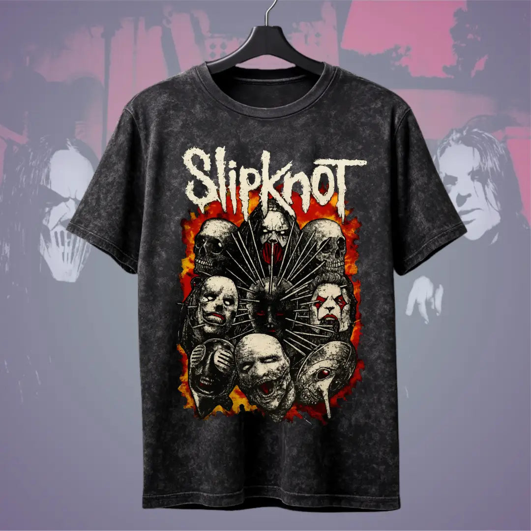 Slipknot Inferno Mask Tee - Black / S - Music Enthusiast