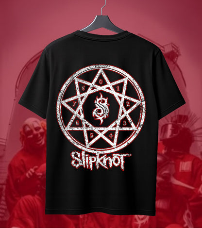 Slipknot Pentagram Skull Graphic Regular T-Shirt black back