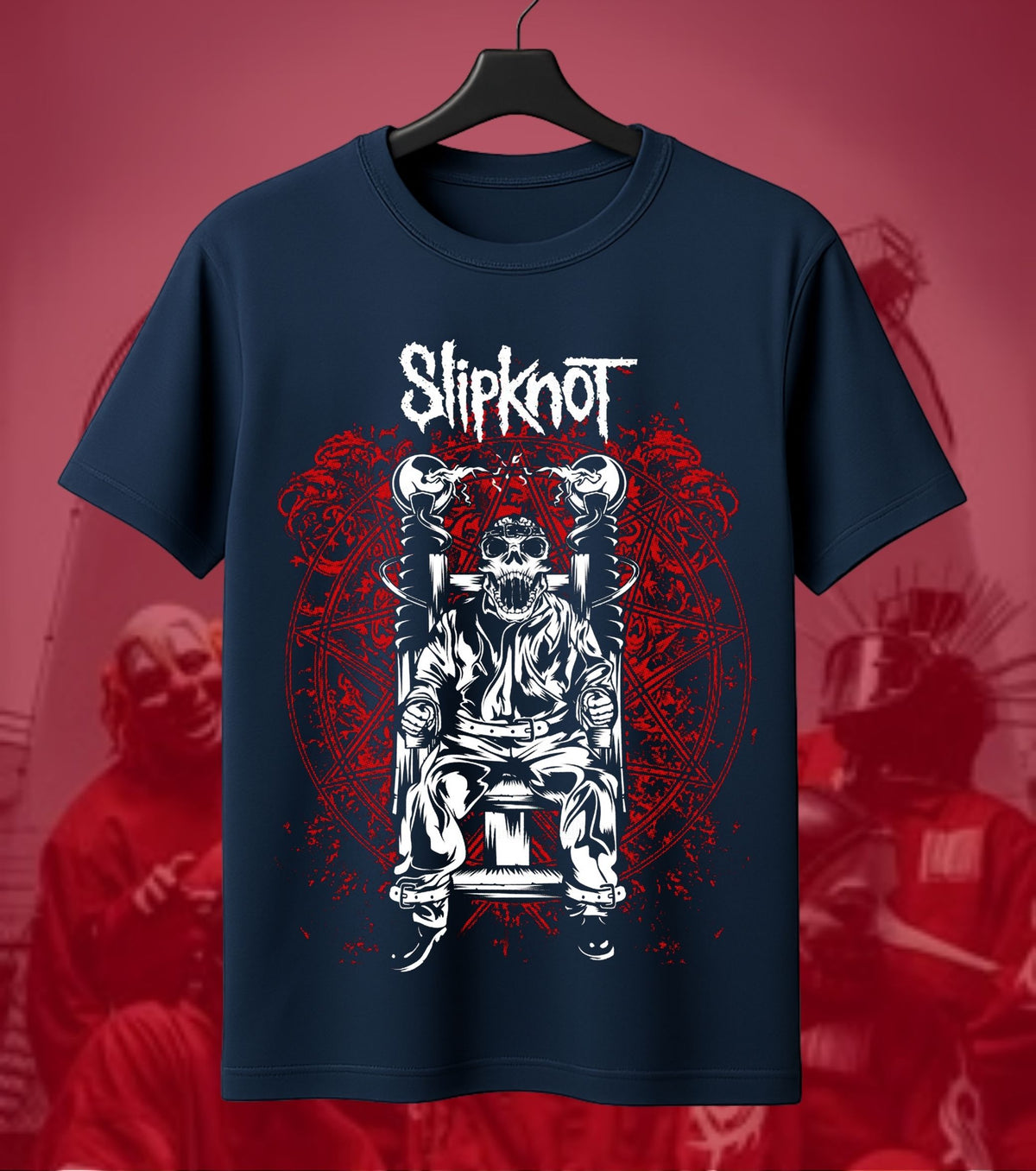 Slipknot Throne Character Graphic Regular T-Shirt navy front