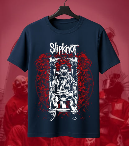 Slipknot Throne Character Graphic Regular T-Shirt navy front