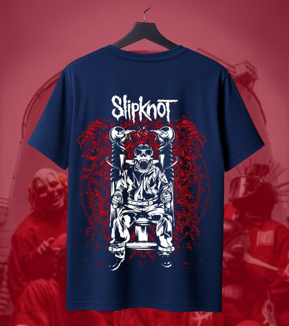 Slipknot Throne Character Graphic Regular T-Shirt navy back