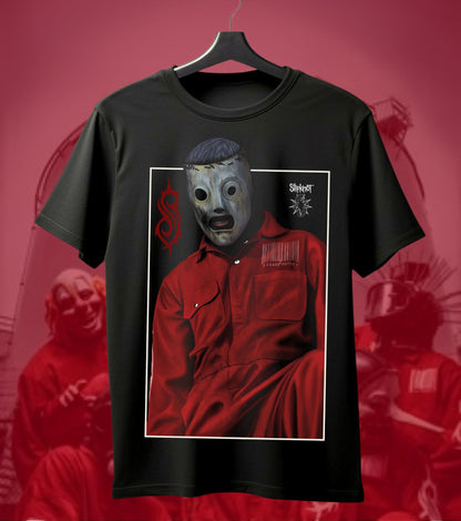 Slipknot Masked Figure Portrait Graphic Regular T-Shirt black front