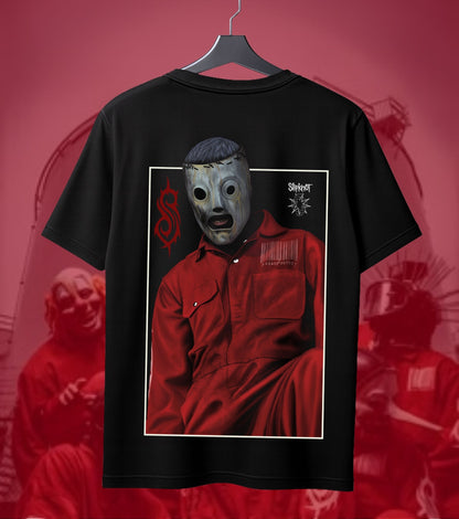 Slipknot Masked Figure Portrait Graphic Regular T-Shirt black back