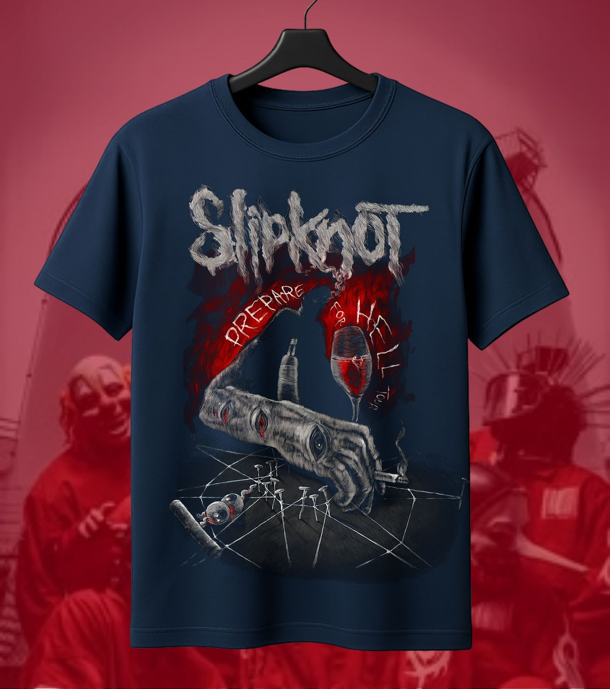 Slipknot Prepared for Hell Graphic Regular T-Shirt navy front