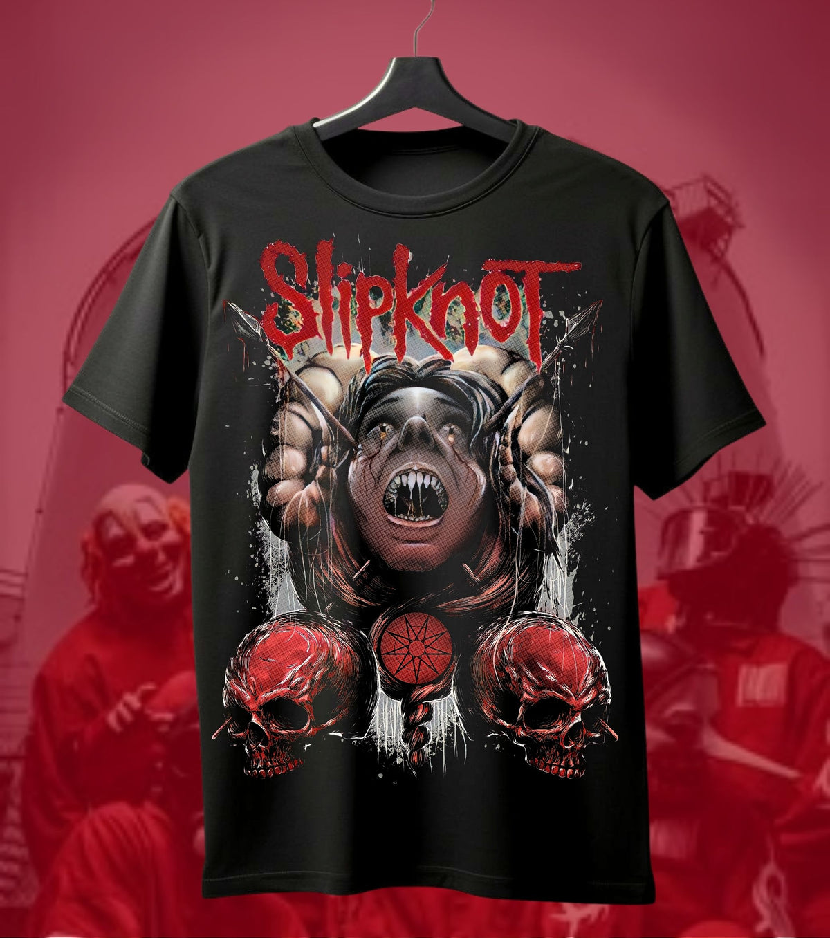 Slipknot Pig Mask Graphic Regular T-Shirt black front