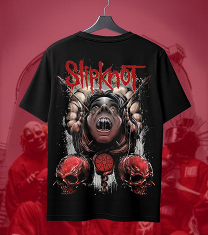 Slipknot Pig Mask Graphic Regular T-Shirt black back