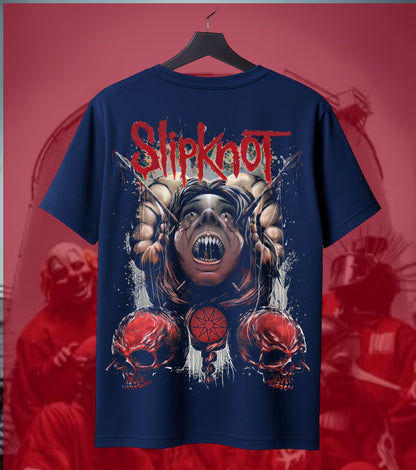 Slipknot Pig Mask Graphic Regular T-Shirt navy back