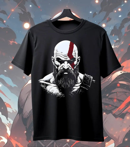 Spartan Warrior Graphic Oversized T-Shirt – Bold Mythic Fighter Streetwear T-Shirt - Front Only / Black / S - God of War