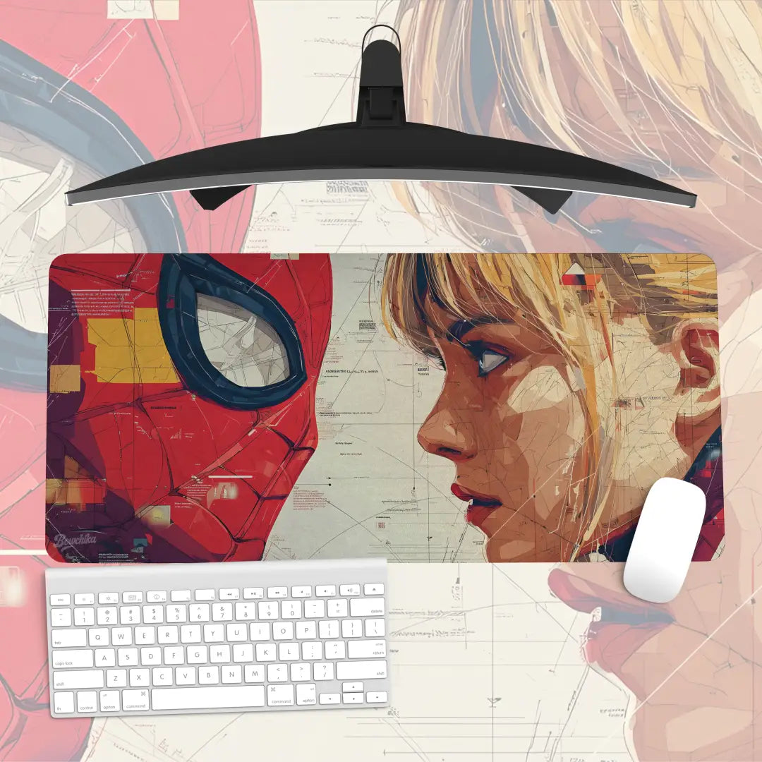 Spider Duo Art Desk Mat – Spider-Man x Gwen Design Mouse Pad