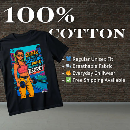 Suffer the Pain of Discipline or the Pain of Regret – Bold Fitness T-Shirt