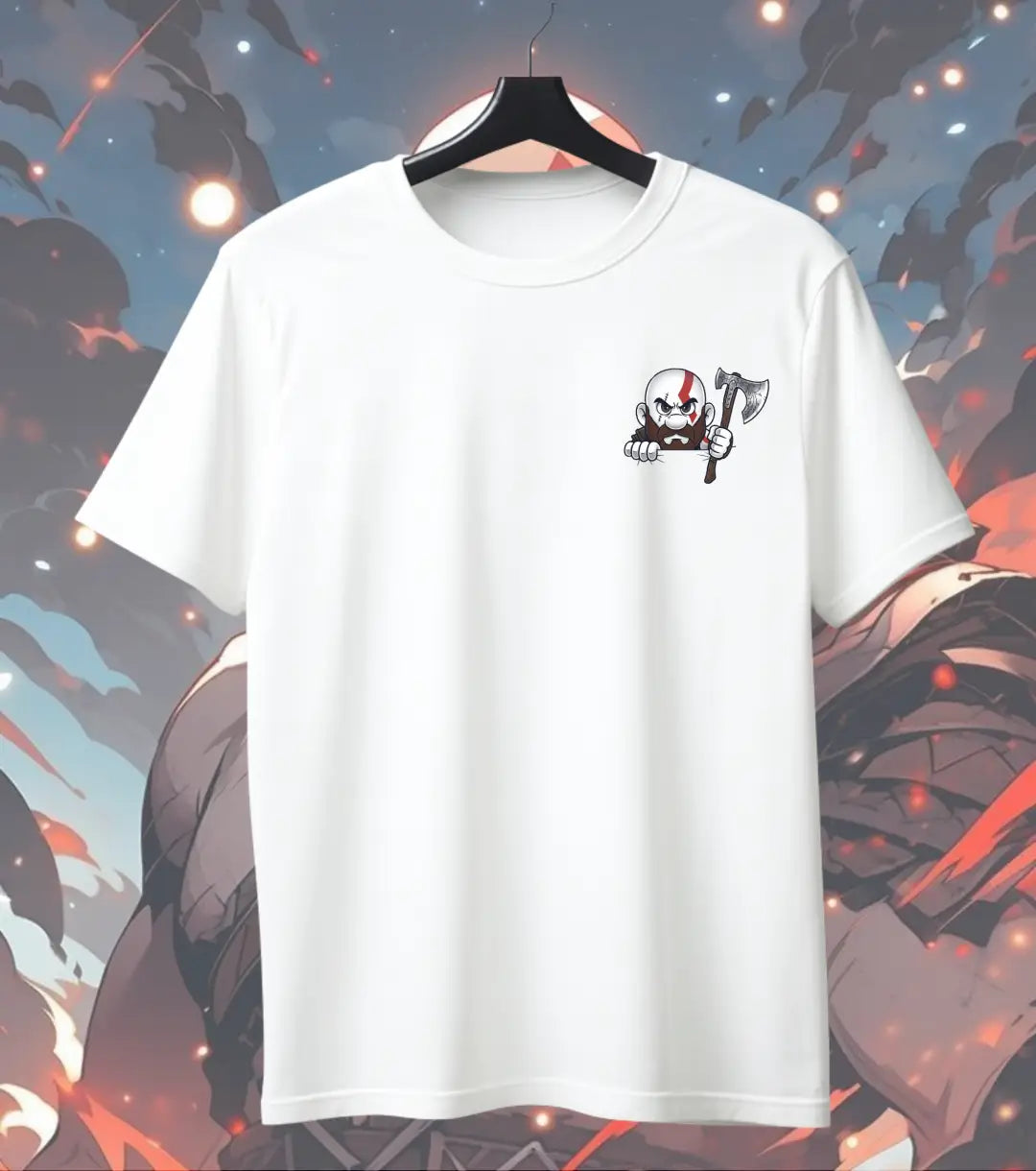Super Badass Gods Graphic Oversized T-Shirt – Warrior Cartoon Gamer Streetwear T-Shirt - God of War