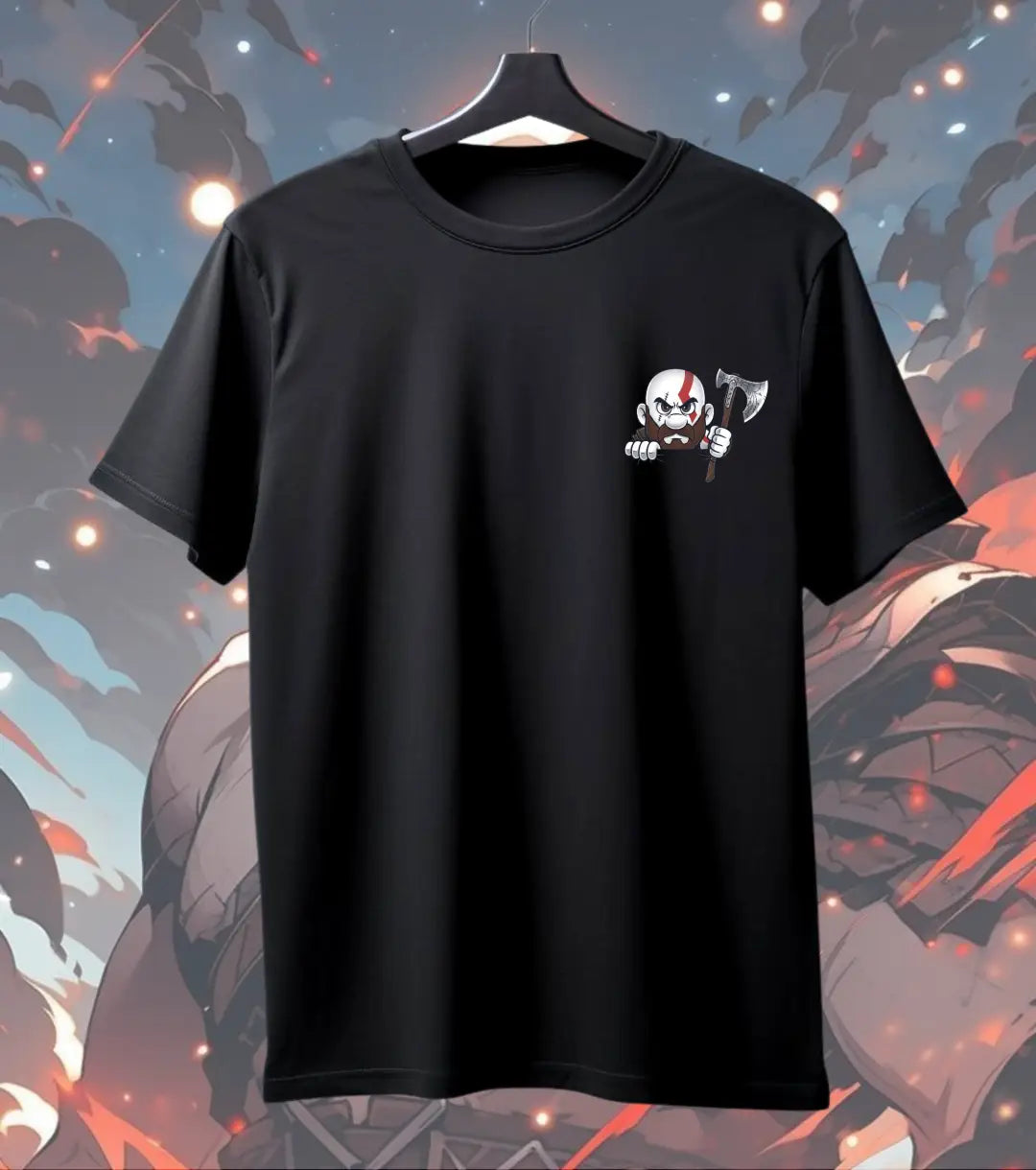 Super Badass Gods Graphic Oversized T-Shirt – Warrior Cartoon Gamer Streetwear T-Shirt - God of War