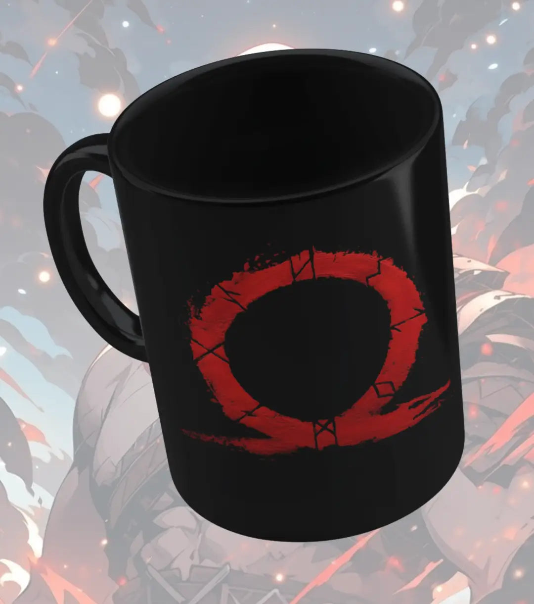 Super Badass Mug – Funny Gaming Coffee Mug | Cartoon Warrior Design | Black Ceramic Gamer Gift - god of war
