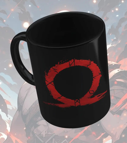 Super Badass Mug – Funny Gaming Coffee Mug | Cartoon Warrior Design | Black Ceramic Gamer Gift - god of war