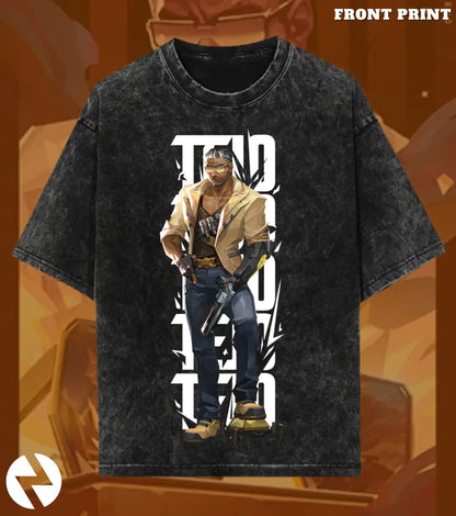 Tejo – Street Enforcer Valorant Acid Wash Tee | Bold Gamer Streetwear - Valorant