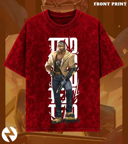 Tejo – Street Enforcer Valorant Acid Wash Tee | Bold Gamer Streetwear - Valorant