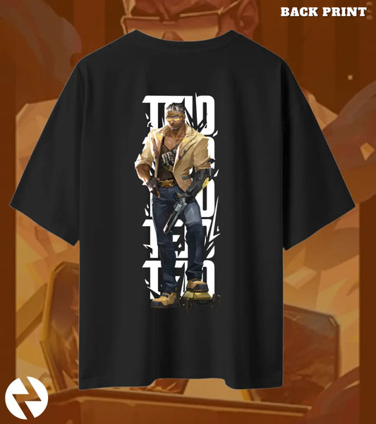Tejo – Street Enforcer Valorant Oversized T Shirt | Oversized Clutch Fit - Black / XS / 180GSM - Valorant