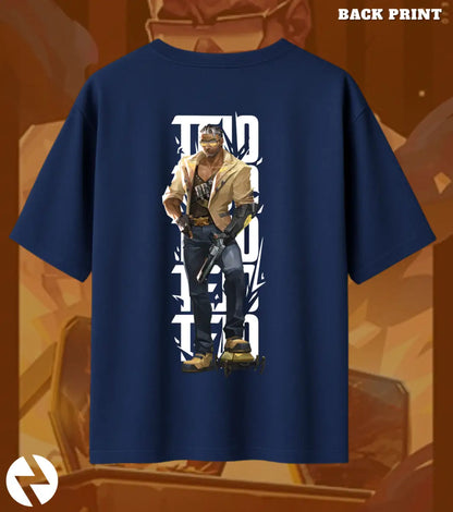 Tejo – Street Enforcer Valorant Oversized T Shirt | Oversized Clutch Fit - Navy / XS / 180GSM - Valorant