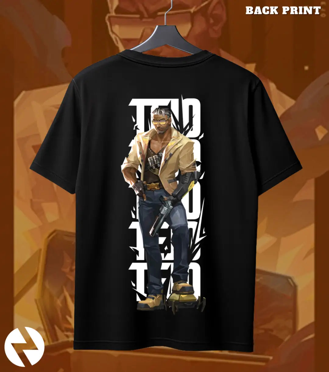 Tejo - Street Enforcer Valorant T Shirt | Controlled Chaos Tee - Back (Dual Print) / Black / S - Valorant