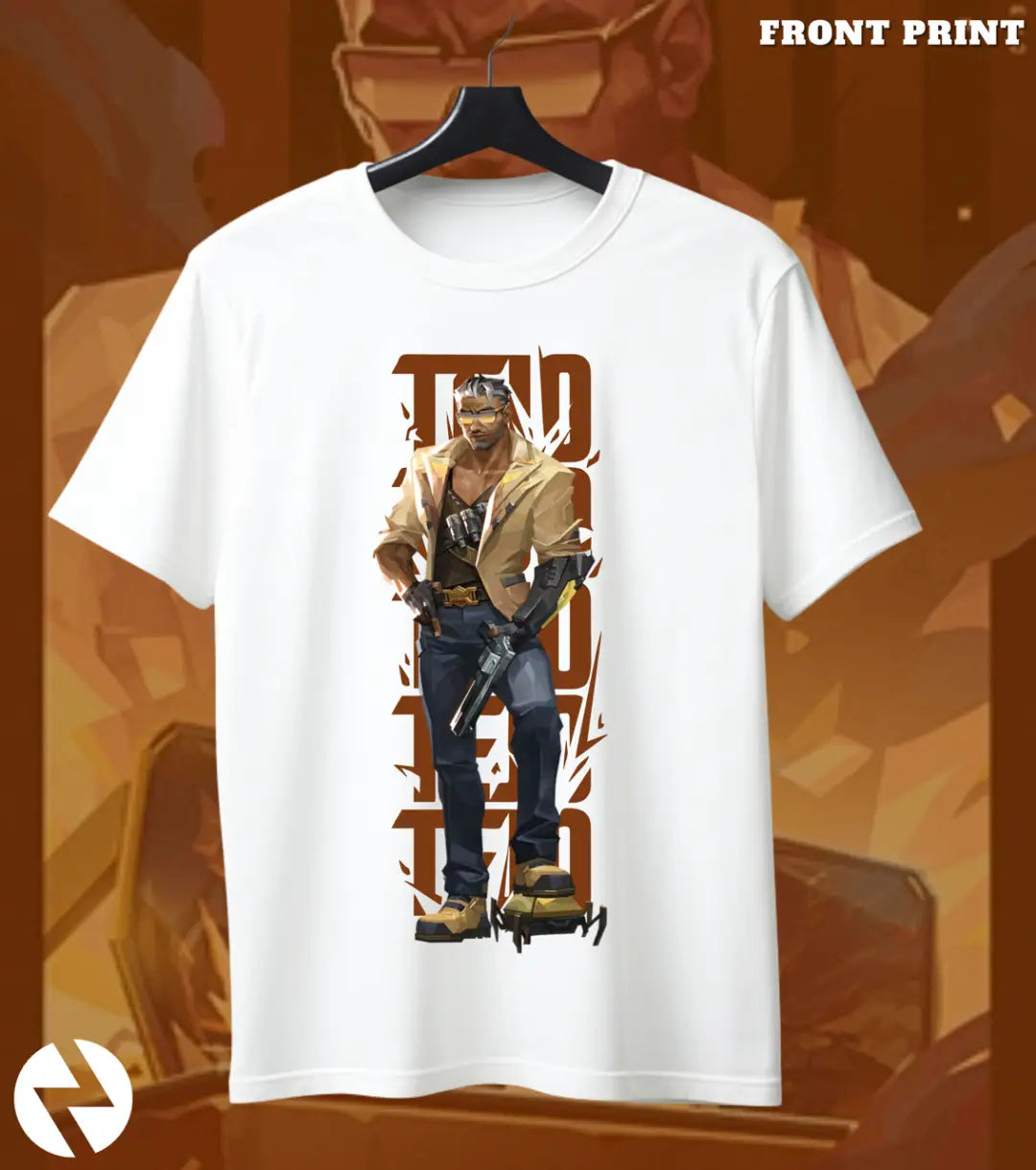 Tejo - Street Enforcer Valorant T Shirt | Controlled Chaos Tee - Front Only / White / S - Valorant