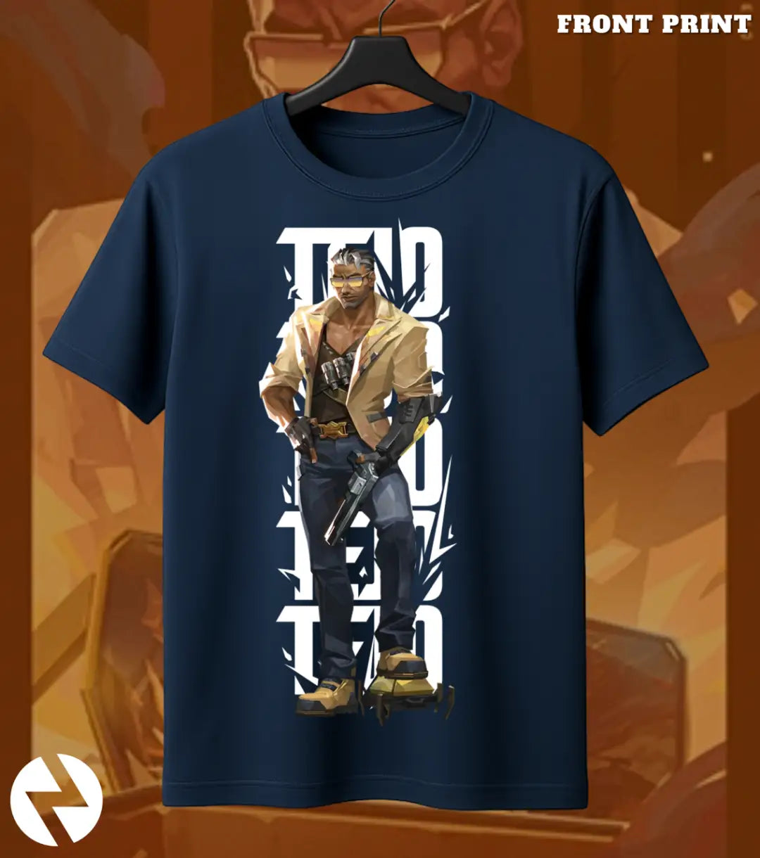 Tejo - Street Enforcer Valorant T Shirt | Controlled Chaos Tee - Front Only / Navy / S - Valorant
