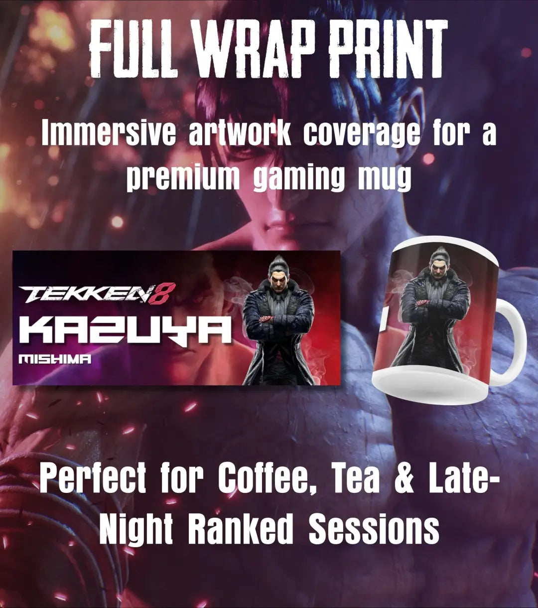 Tekken 8 Kazuya Mishima Gaming Mug | Premium Ceramic Coffee Mug - Mug