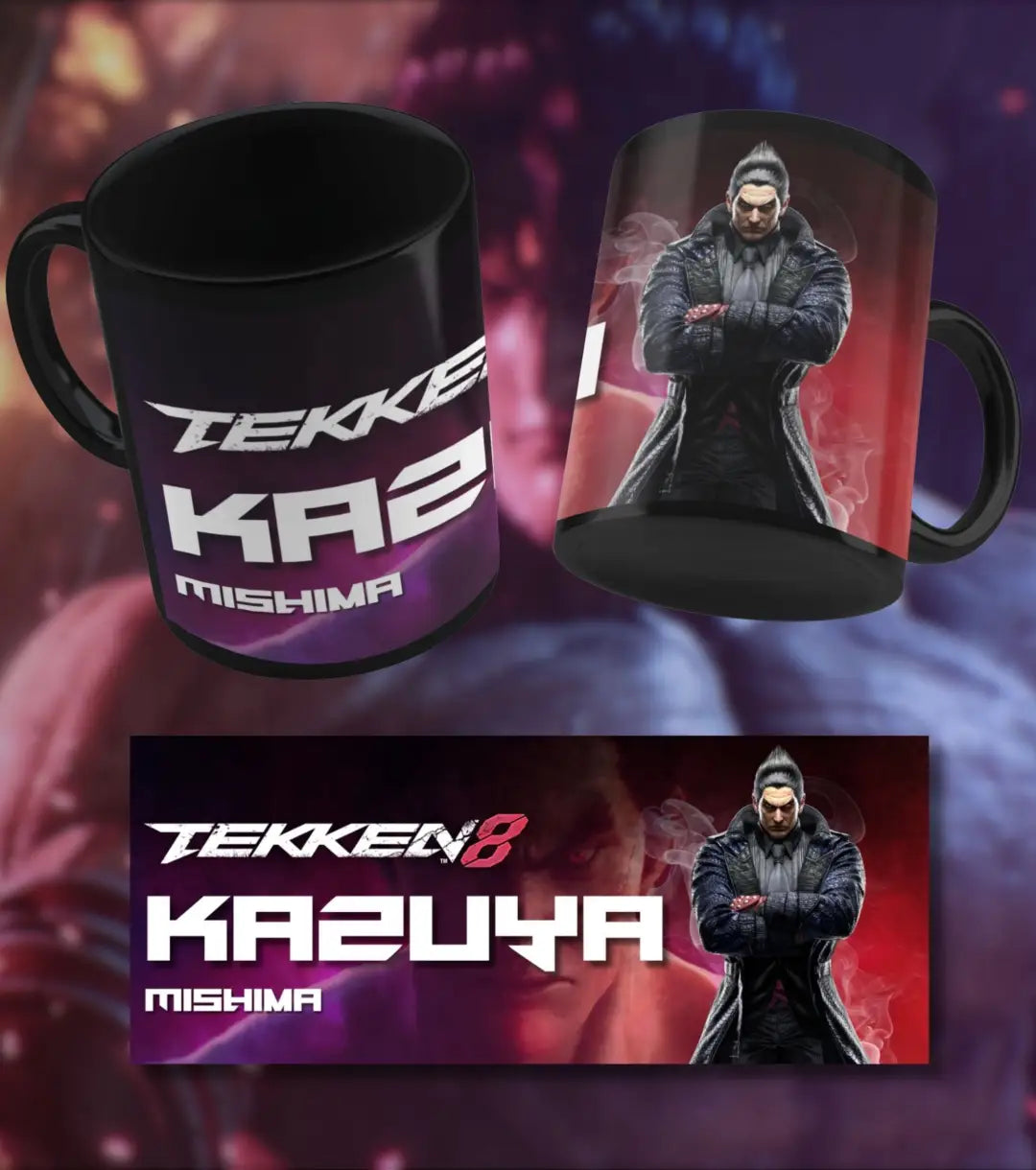 Tekken 8 Kazuya Mishima Gaming Mug | Premium Ceramic Coffee Mug - Black - Mug