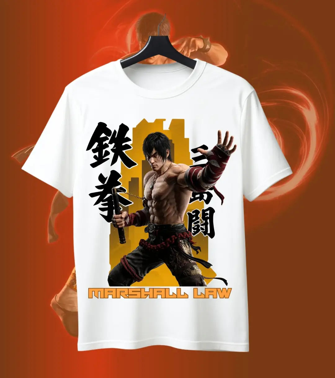 Tekken 8 Marshall Law Graphic T-Shirt for Men | Martial Arts Fighter Gaming Tee | Premium Cotton Anime Gaming