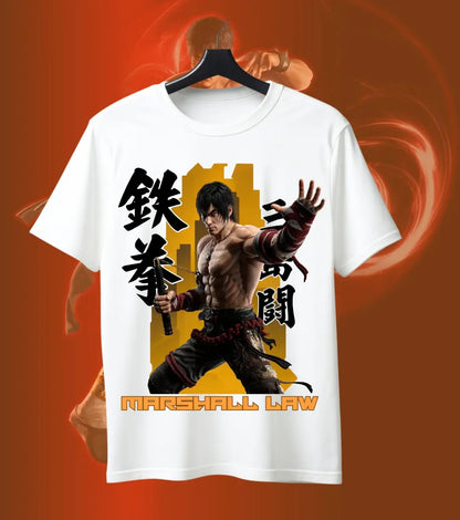 Tekken 8 Marshall Law Graphic T-Shirt for Men | Martial Arts Fighter Gaming Tee | Premium Cotton Anime Gaming
