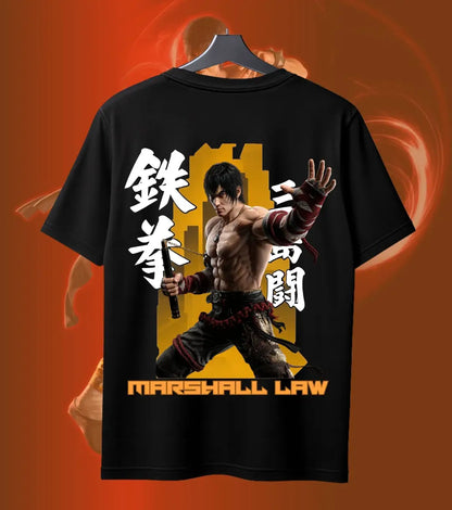 Tekken 8 Marshall Law Graphic T-Shirt for Men | Martial Arts Fighter Gaming Tee | Premium Cotton Anime Gaming
