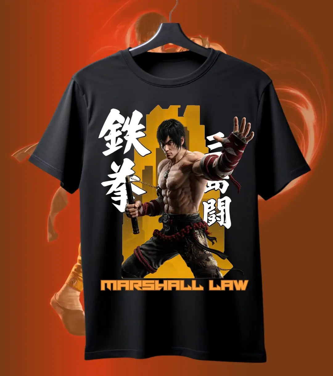 Tekken 8 Marshall Law Graphic T-Shirt for Men | Martial Arts Fighter Gaming Tee | Premium Cotton Anime Gaming