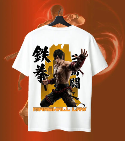Tekken 8 Marshall Law Graphic T-Shirt for Men | Martial Arts Fighter Gaming Tee | Premium Cotton Anime Gaming