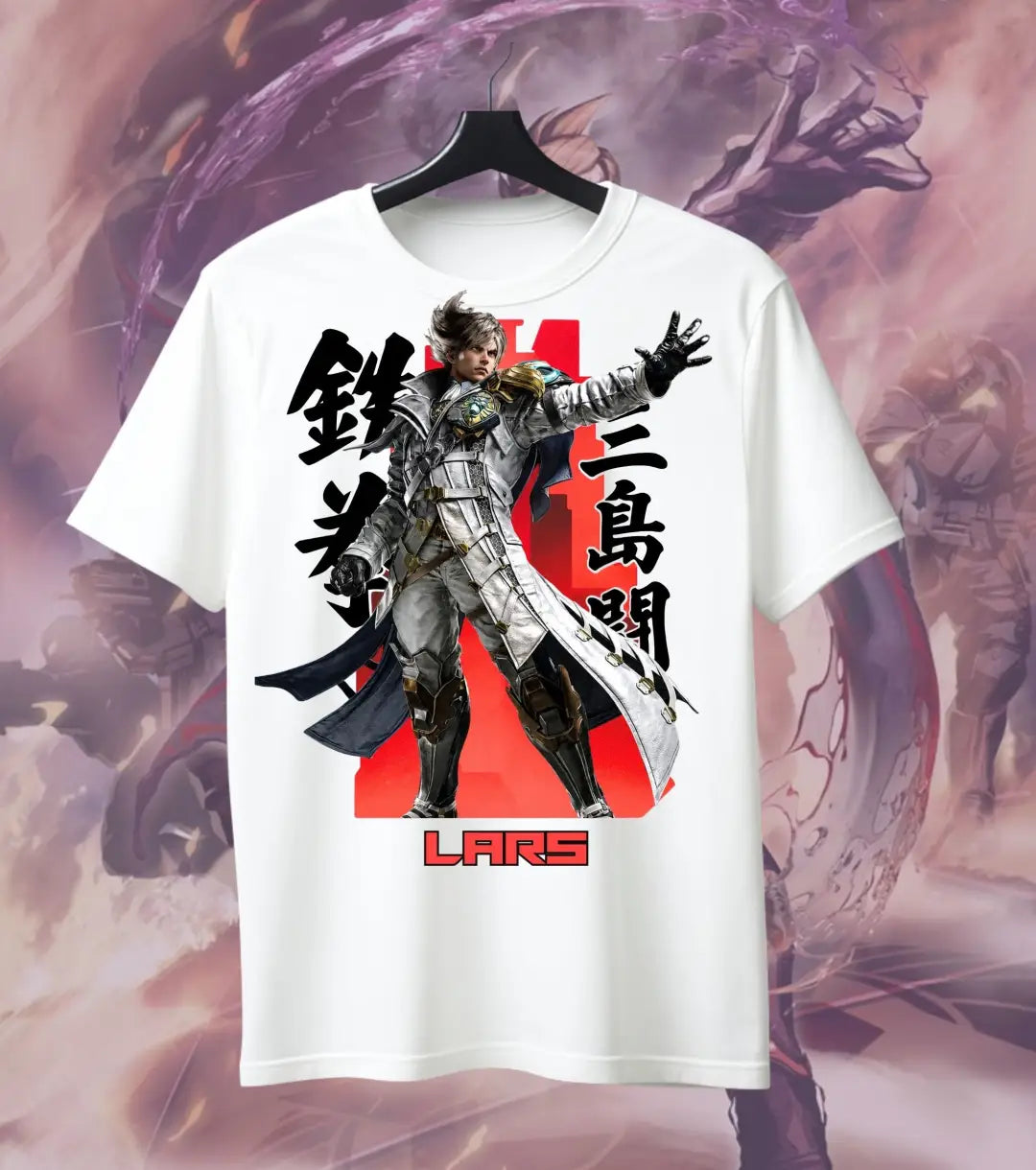 Tekken Lars Alexandersson Graphic T-Shirt for Men | Electric Warrior Gaming Tee | Premium Cotton Gamer T-Shirt - Front