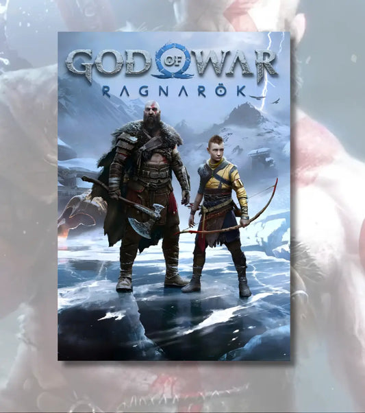 Title: God of War Ragnarök Poster – Kratos & Atreus Ice Realm | God of War Ragnarök | A3 / A4 - God of War