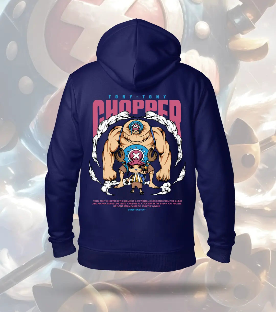 Tony Tony Chopper One Piece Hoodie – Monster Transform Design - Navy / XS - One Piece